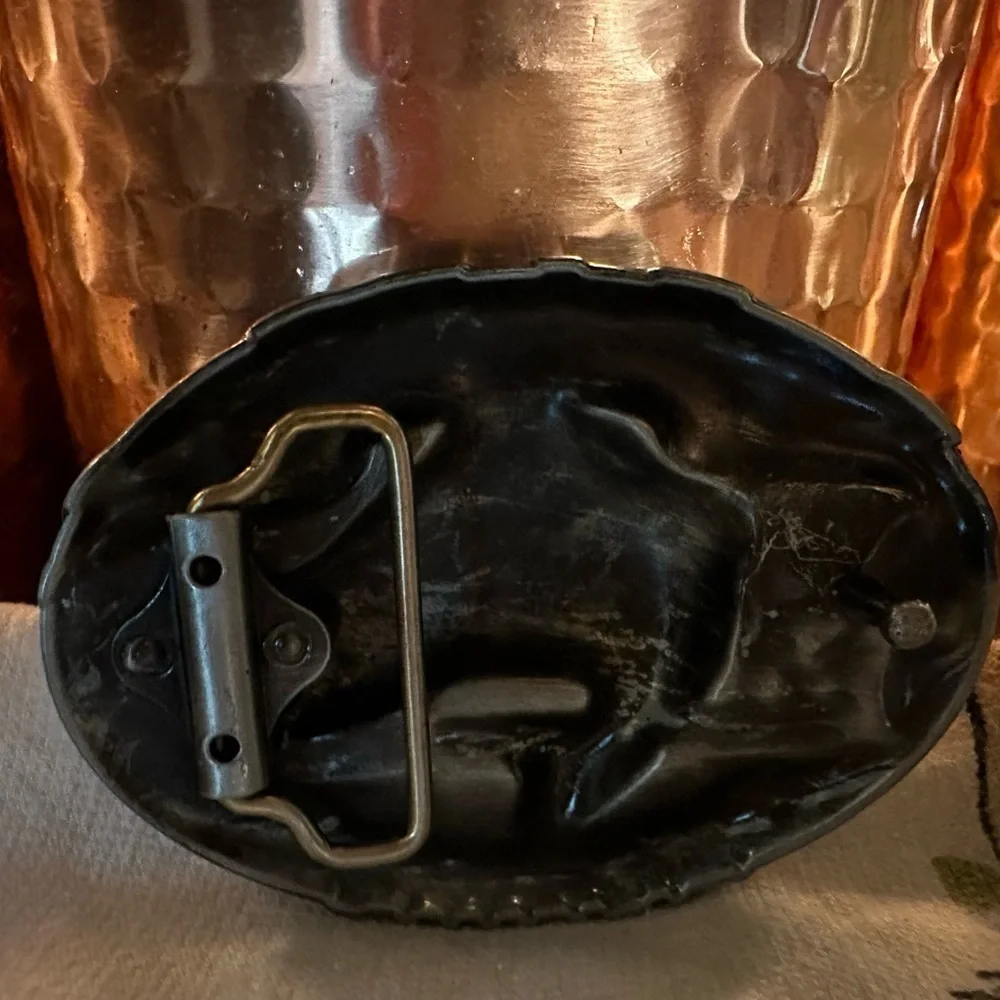 Bass Fishing belt buckle. Almost 4 inches wide. About 3.75 & three inches tall.